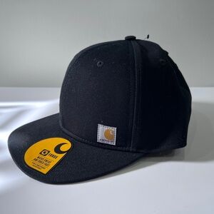 Carhartt Black Firm Duck Flat Snapback Baseball Cap